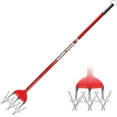 Garden Weasel Rotary Cultivator with Detachable Tines Long Handle