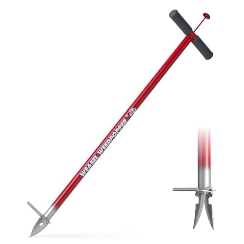 Garden Weasel WeedPopper Step & Twist - Long Handle | Easy Weeding and Puller Stand Up Tool | Dandelion and Crabgrass Remover, Heavy Duty Lawn Care | 95204