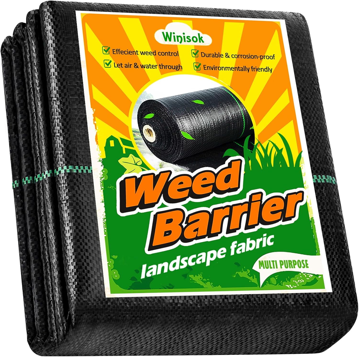 Garden Weed Barrier Landscape 2FT x 50FT, Premium Weed Control Garden Cloth, Durable Woven Geotextile , Mulch Breathable Ground Cover for Landscaping Weed Blocker Garden Bed