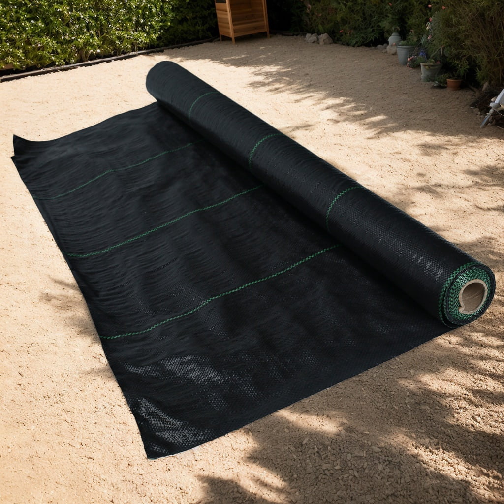 Garden Weed Barrier Landscape Fabric Weed Block Fabric Heavy Duty 3.53oz, Woven Mulch for Landscaping Ground Cover Control, Black Garden Bed Liner