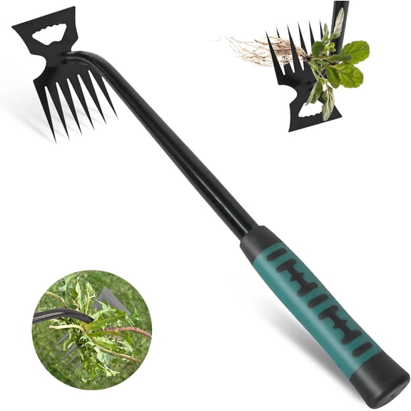 Garden Weed Pulling Tool Uprooting Weeding Tool, Weeding Tools Gardening Long Handle, Heavy Duty Steel Weeder for Garden Lawn Farm Use