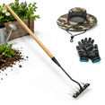 Garden Weeding Rake with Long Wooden Handle, Removable Design for ...