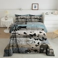 thumbnail image 1 of Garden Windmill Comforter Set Pinwheel Winnower Bedding Set Twin,Animal Farm House Quilt Retro Country Wooden Board Duvet Insert,Cottage Old Barn Door Lodge Cabin Sketch Drawing Farmhouse Decor, 1 of 5