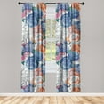 thumbnail image 1 of Garden Window Curtains, Colorful Rose Flowers Simplified Hand-Drawn Sketchy Ornament Art, Lightweight Decor 2-Panel Set with Rod Pocket, Pair of - 28"x63", Pale Vermilion and Dark Blue, by Ambesonne, 1 of 1