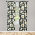 thumbnail image 1 of Garden Window Curtains, Vintage Watercolor Style Sunflowers and Leaves Illustrations Art, Lightweight Decor 2-Panel Set with Rod Pocket, Pair of - 28"x84", Burnt Orange and Olive Green, by Ambesonne, 1 of 3