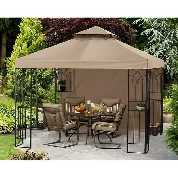 Garden Winds 10’ x 10’ HD Designs Gazebo Replacement Canopy, Water Resistant