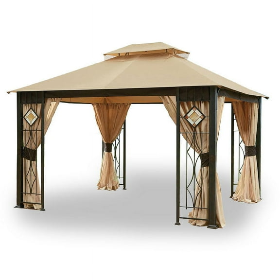 Garden Winds Art Glass 10 x 10 Gazebo Replacement Canopy, UV Treated and Water Resistant