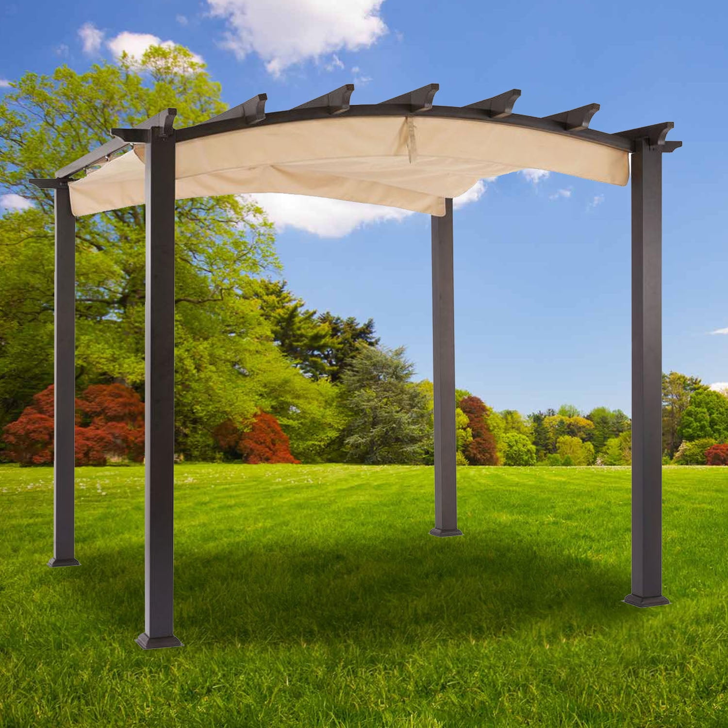 Beige Whisper UV Resistant Replacement Canopy for 9' x 9' Arched Pergola