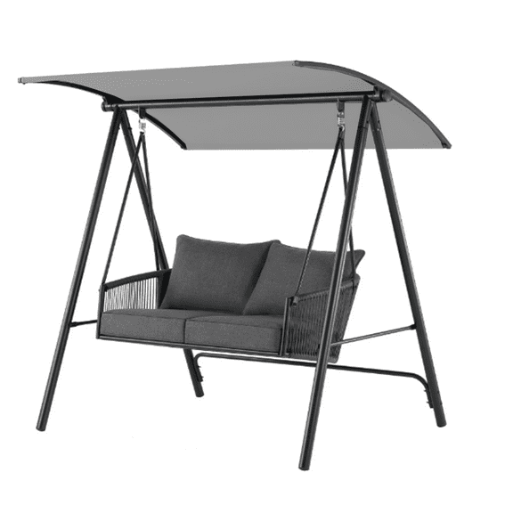 Garden Winds Custom Fit Replacement Canopy Top Cover Compatible with The 2 Seater Lawson Ridge Mss428059664015, Mss428059664024 Swing - Upgraded Performance RIPLOCK 350 Fabric - Slate Gray
