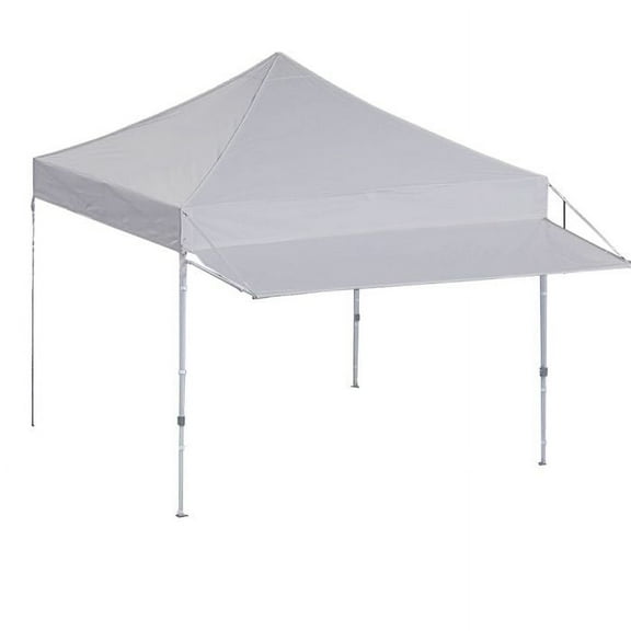 Garden Winds Custom Fit Replacement Canopy Top Cover Compatible with The AbcCanopy CT08 10' x 10' Market Series with Awning - Upgraded Performance RipLock 350 Fabric - Slate Gray