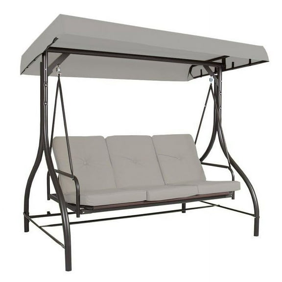 Garden Winds Custom Fit Replacement Canopy Top Cover Compatible with The Best Choice Hammock SKY2134, SKY21870, Sky 2135, SKY2468 Swing - Upgraded Performance RipLock 350 Fabric - Slate Gray