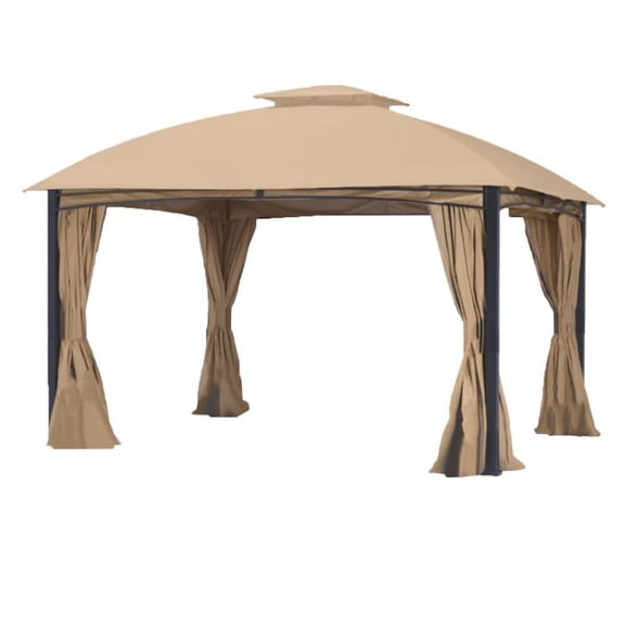 Garden Winds Custom Fit Replacement Canopy Top Cover Compatible with The HD Designs A101005601, A10100560121, A101005603 10' x 12' Gazebo - Upgraded Performance RipLock 350 Fabric