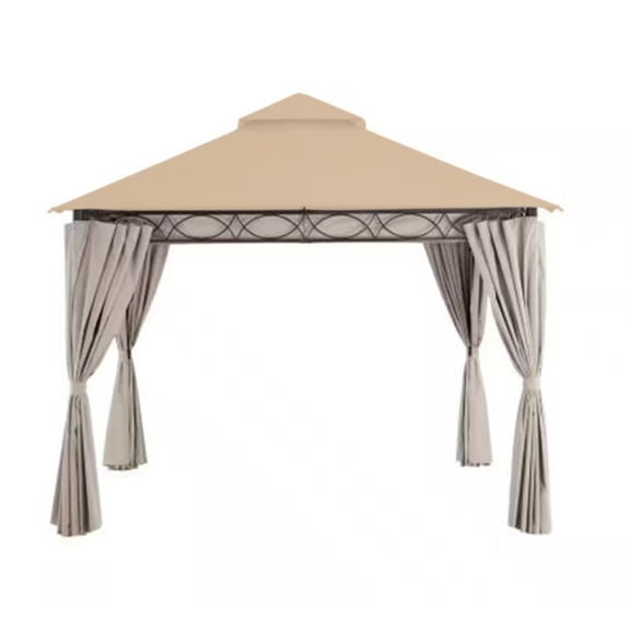 Garden Winds Custom Fit Replacement Canopy Top Cover Compatible with The Hampton Bay Palantine 10.5' X 10.5' Gazebo - Upgraded Performance Riplock 350 Fabric