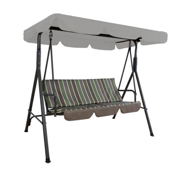 Garden Winds Custom Fit Replacement Canopy Top Cover Compatible with The Kozyard Alicia Patio Swing - Upgraded Performance RipLock 350 Fabric - Slate Gray