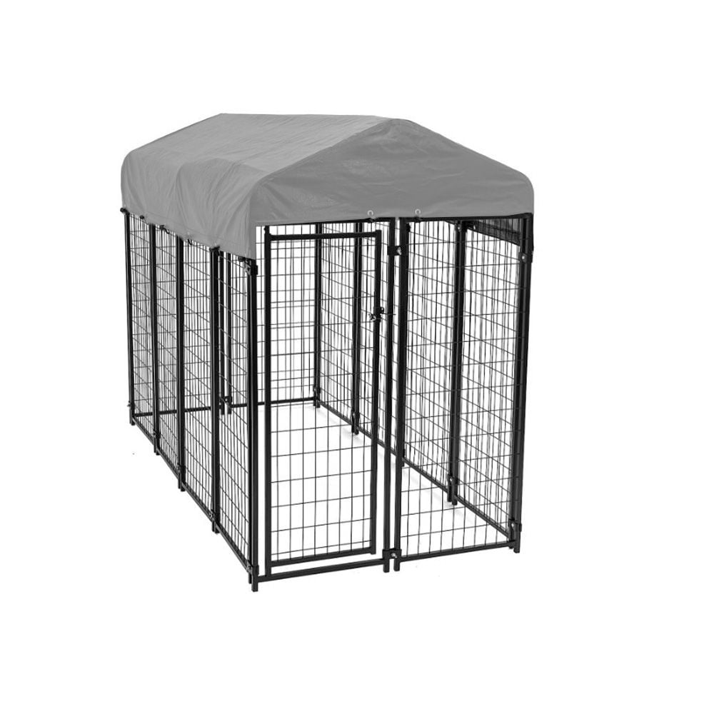 Garden Winds Custom Fit Replacement Canopy Top Cover Compatible with The Lucky Dog 8’ x 4’ x 6’ Uptown Welded Pet Dog Kennel Playpen - Upgraded Performance RipLock 350 Fabric - Slate Gray