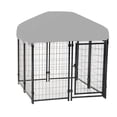 thumbnail image 1 of Garden Winds Custom Fit Replacement Canopy Top Cover Compatible with The Lucky Dog CL 60445 4’ Uptown Welded Outdoor Dog Kennel Playpen - Upgraded Performance RipLock 350 Fabric - Slate Gray, 1 of 11