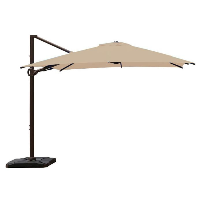 abba patio cantilever umbrella replacement canopy 10FT Vienna Offset Patio Outdoor Umbrella with 360° Rotation Design and Easy Tilt Adjustment UV 50+ Protection 8 Ribs for Backyard Garden Deck Pool Patio, Brown term solution 11ft Cantilever Umbrella Replacement Canopy