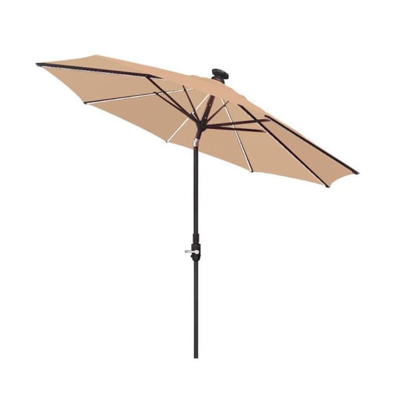 Garden Winds Custom Fit Replacement Canopy Top Cover Compatible with The Allen and Roth 9’ Solar Market Umbrella – Riplock 350