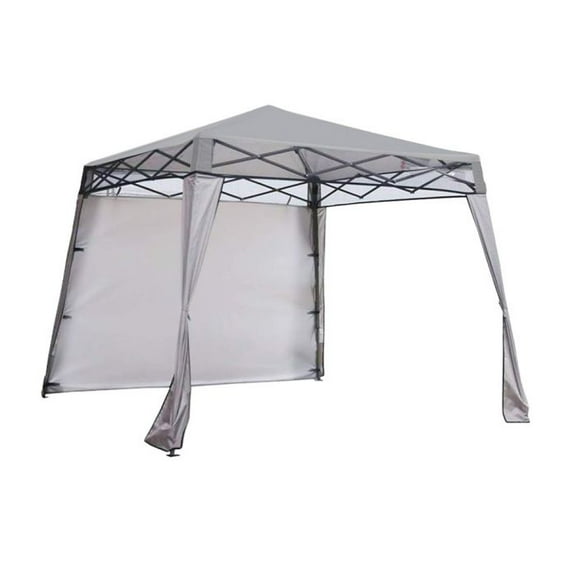 Garden Winds Custom Fit Replacement Canopy Top Cover and Sunshade Compatible with the Ezyfast 20JSEF092301 8' x 8' Base, Canopy Top 6' x 6' Slant Leg Pop Up - Upgraded RipLock 350 Fabric - Slate Gray