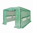 thumbnail image 1 of Garden Winds Custom Fit Replacement Cover Compatible with The Outfine 8' x 12' Portable Walk In Instant Pop Up Greenhouse Zipper Entry Doors Mesh Side Windows - PE Fabric - Green, 1 of 10