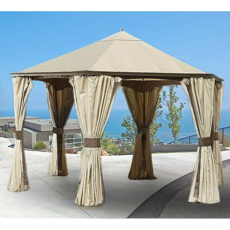 Garden Winds Replacement Canopy 10’ x 10’ Hexagonal Gazebo, RipLock Fabric
