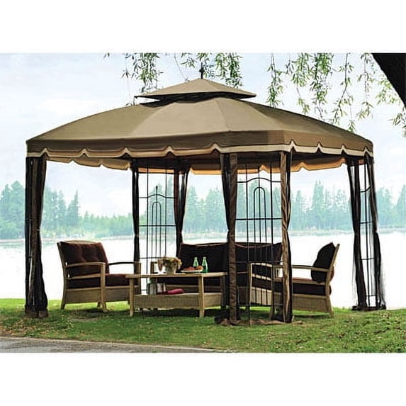Garden Winds Replacement Canopy Top Big Lots Bay Window Gazebo, Riplock 500