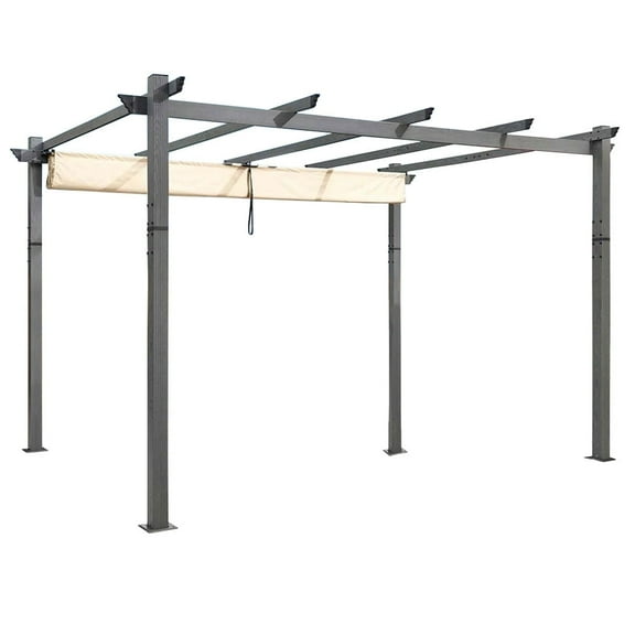 Garden Winds Replacement Canopy Top Cover Compatible with the Purple Leaf ZYMPG1012 Pergola 10x12 and Most 10' x 12' Retractable Pergolas - Riplock 350