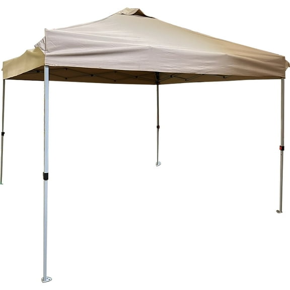Garden Winds Custom Fit Replacement Canopy Top Cover Compatible with The MASTERCANOPY ABCCANOPY COOSHADE E-Z UP Ambassador 10' X 10' Pop Up Canopy Tent - Upgraded Riplock 350 Fabric - Beige
