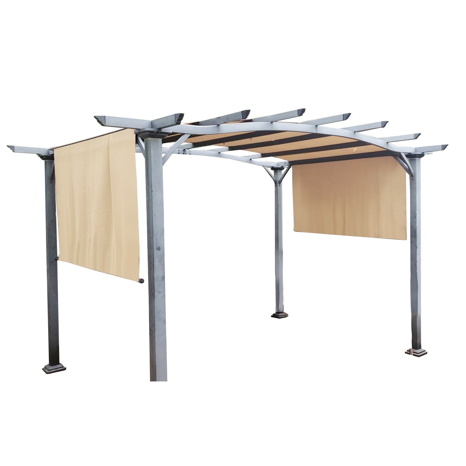 Beige Whisper 195'' x 69'' Retractable Pergola Canopy