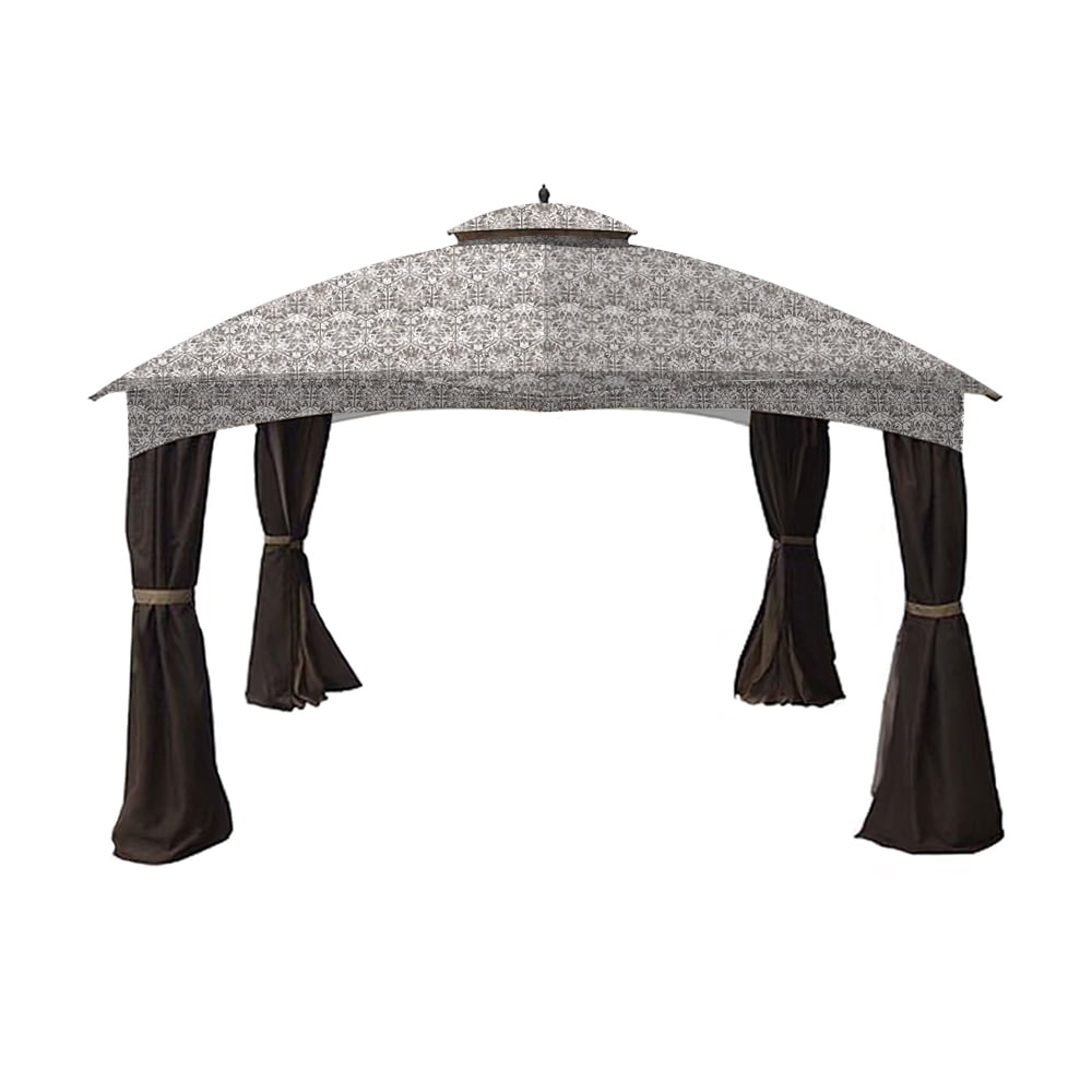 Damask Beige Polyester Replacement Canopy for 10' x 12' Gazebo