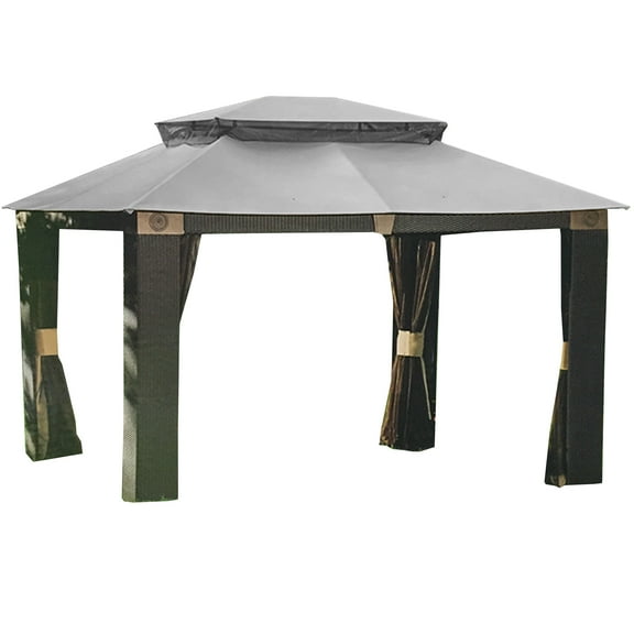 Garden Winds Replacement Canopy Top Cover for the Antigua 10' x 12' Gazebo - Slate Gray