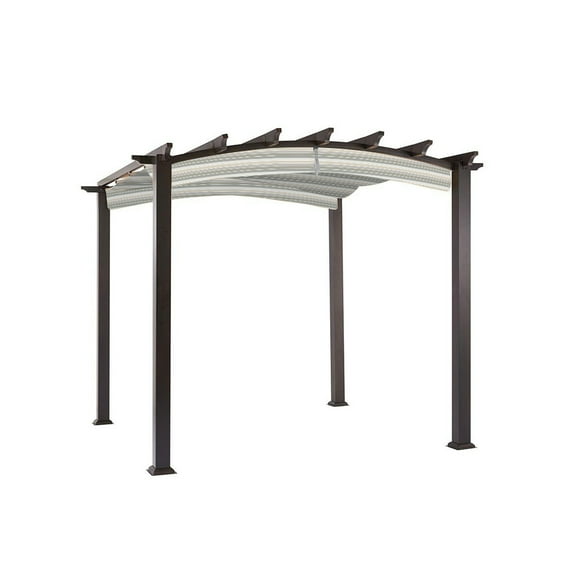 Garden Winds Replacement Canopy Top Cover for the Arched Pergola -Standard 350 - Stripe Stone