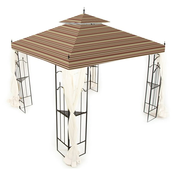 Garden Winds Replacement Canopy Top Cover for the Arrow Gazebo -Standard 350 - Stripe Canyon