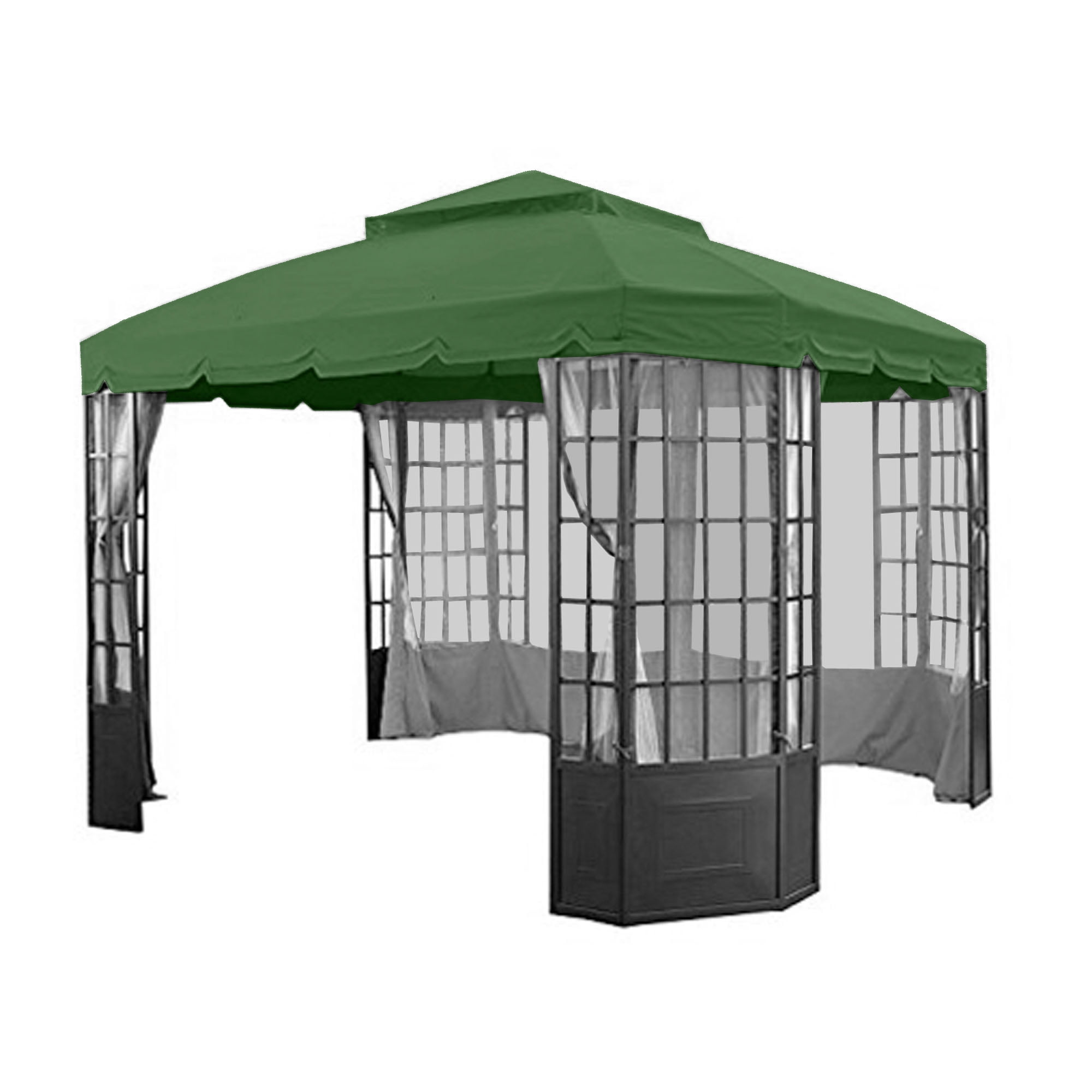 Green RipLock Polyester Replacement Canopy for 10' x 12' Gazebo
