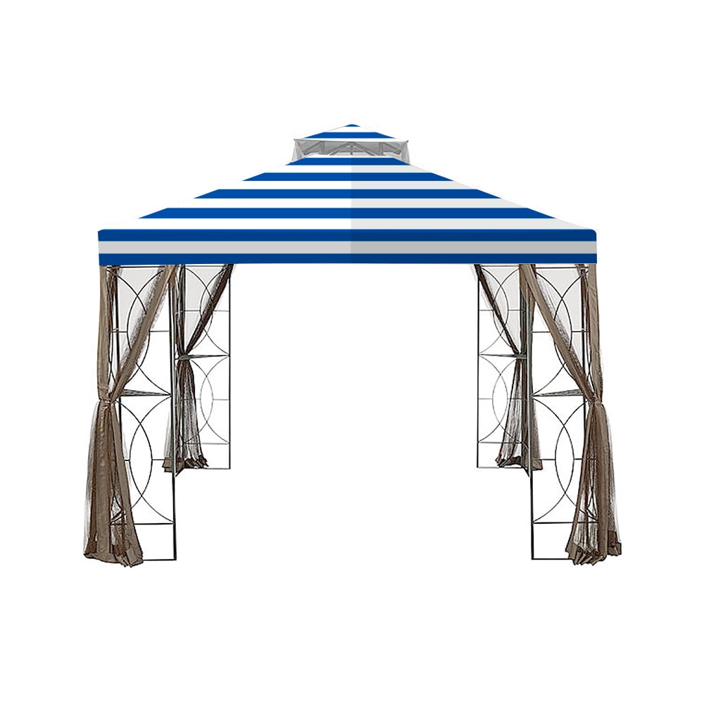 Garden Winds Replacement Canopy Top Cover for the Callaway Gazebo -Standard 350 - Cabana Blue