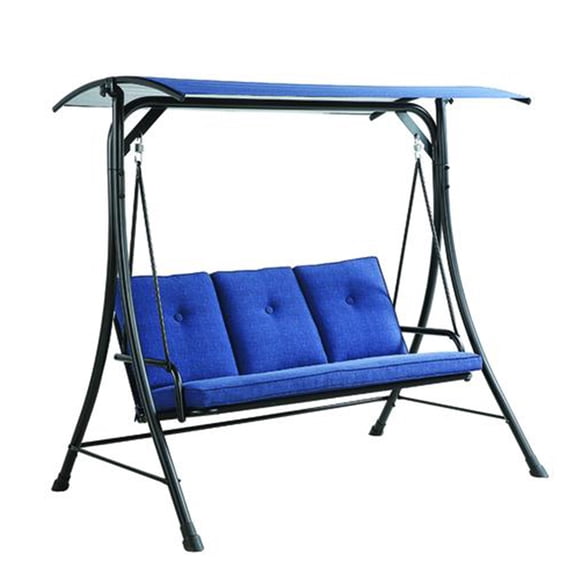 Garden Winds Replacement Canopy Top Cover for the Curved Roof Blue Swing - Riplock 350 - True Navy