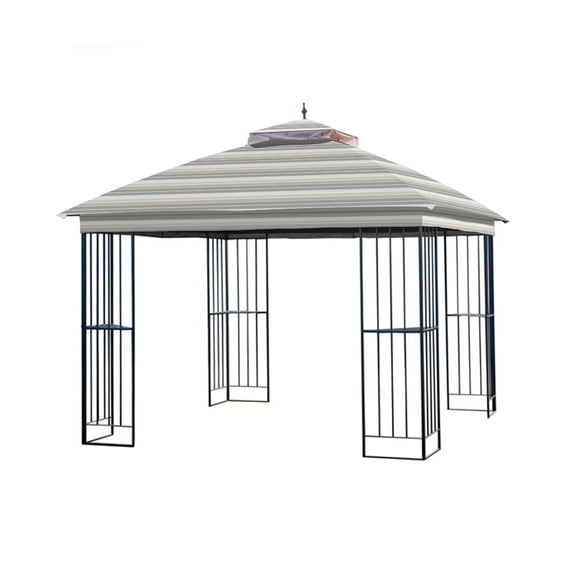 Garden Winds Replacement Canopy Top Cover for the GT Steel Finial Gazebo -Standard 350 - Stripe Stone