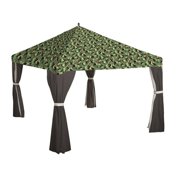 Garden Winds Replacement Canopy Top Cover for the Garden Treasures 10' x 12' Gazebo -Standard 350 - Camo Green