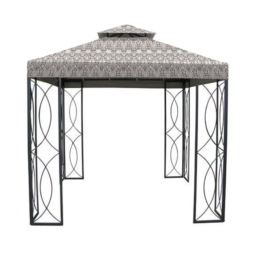 Damask Beige 8' x 8' Two-Tiered Gazebo Replacement Canopy