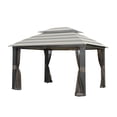 thumbnail image 1 of Garden Winds Replacement Canopy Top Cover for the Revella Gazebo -Standard 350 - Stripe Stone, 1 of 8