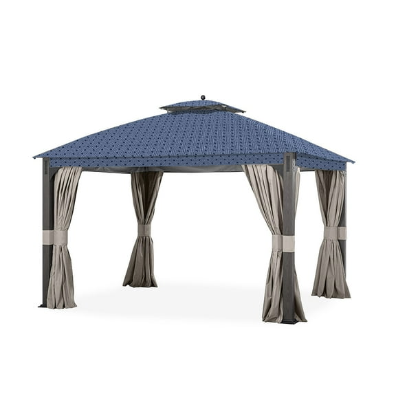 Garden Winds Replacement Canopy Top Cover for the Shadow Creek Gazebo -Standard 350 - Midnight Trellis PLEASE READ PRODUCT ADVICE BEFORE PURCHASING