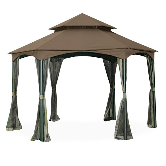 Garden Winds Replacement Canopy Top Cover for the Southbay Hexagon Gazebo - Nutmeg