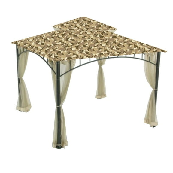 Garden Winds Replacement Canopy Top Cover for the Summer Veranda Gazebo -Standard 350 - Camo Sand