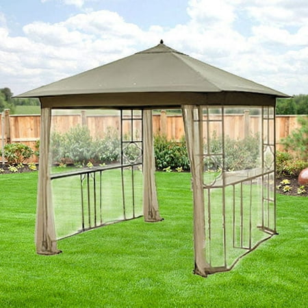Garden Winds Replacement Canopy Top and Mosquito Netting Set for Landsdowne Heights Gazebo - Riplock 350