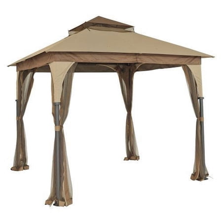 Garden Winds Replacement Canopy Top and Side Mosquito Netting Set for 8 x 8 Outdoor Patio Gazebo - RipLock 350