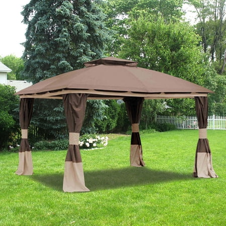 Garden Winds Replacement Canopy Top and Side Mosquito Netting Set for Benen Gazebo - Riplock 350