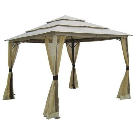 Garden Winds Replacement Canopy Top and Side Mosquito Netting Set for La Quinta Triple Tier Gazebo, Riplock 350