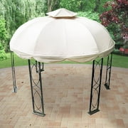 Garden Winds Replacement Canopy Top and Side Mosquito Netting Set for Lowes 12ft Round Gazebo - Riplock 350