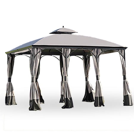 Garden Winds Replacement Canopy Top and Side Mosquito Netting Set for Somerset Gazebo - Riplock 350