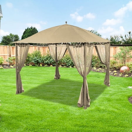 Garden Winds Replacement Canopy Top and Side Mosquito Netting Set for the Legacy Gazebo, Riplock 350